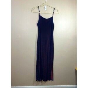 VTG Knapp Studio Velvet Maxi Slip Dress M Blue 90s Whimsigoth Grunge Vamp Hoco